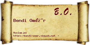 Bendi Omár névjegykártya